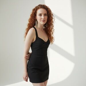 LBD Black Halter Style Cocktail Mini Dress Size M